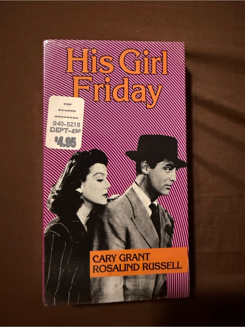 Vintage sealed VHS‎ copy of His Girl Friday